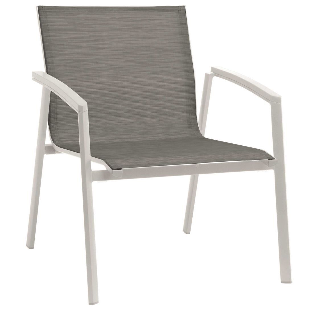 Loungestol New Top aluminium tekstilen stabelbar bakside