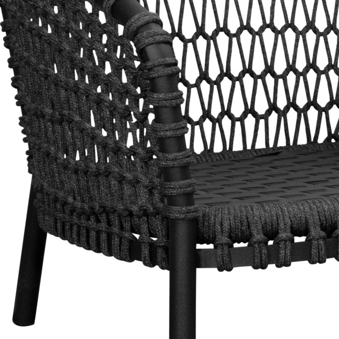 Detalj av Rope-materiale på Loungestol Ocean aluminium/tau 81x90 cm - Cane-line