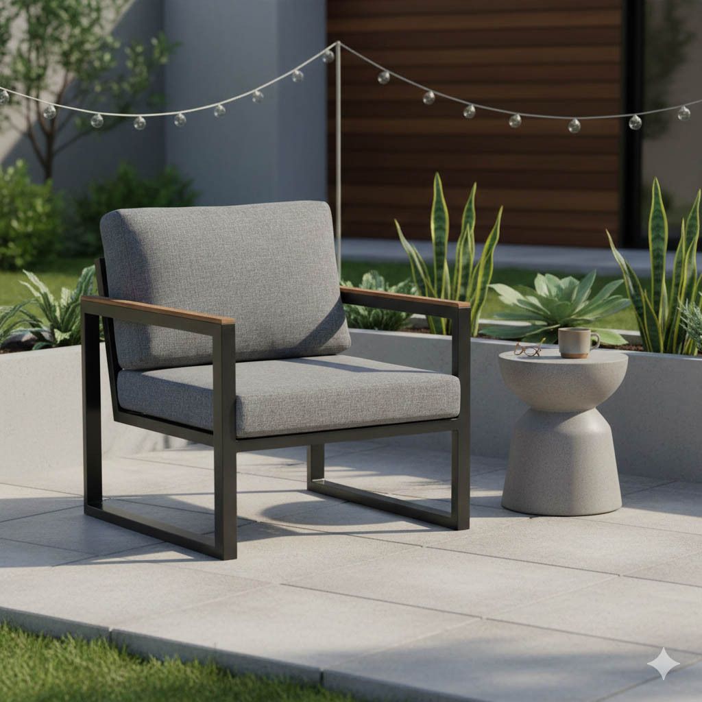 Loungestol Ocean Skid Modular aluminium/olefin detalj av stoff