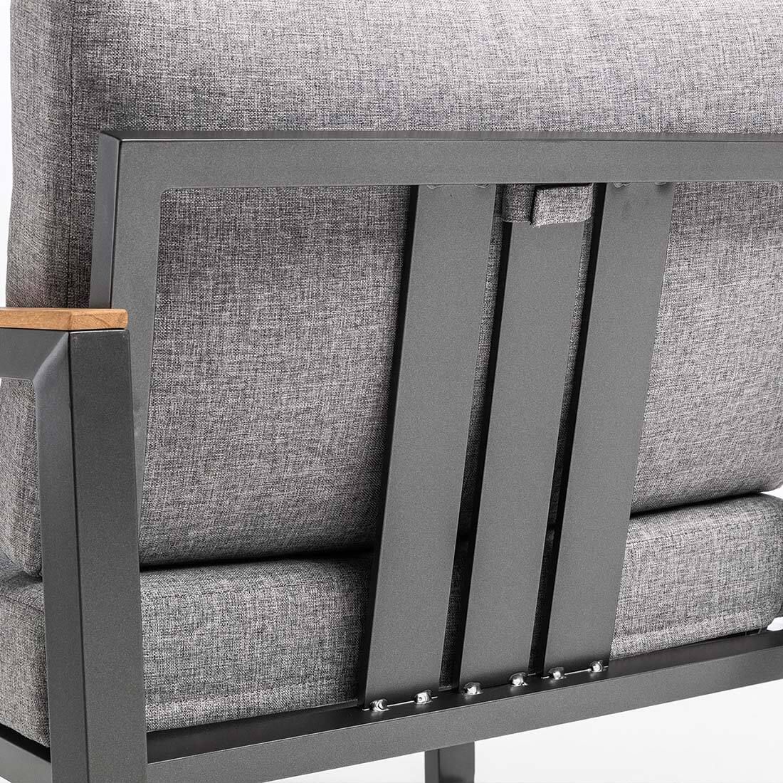 Loungestol Ocean Skid Modular aluminium/olefin montert på terrasse