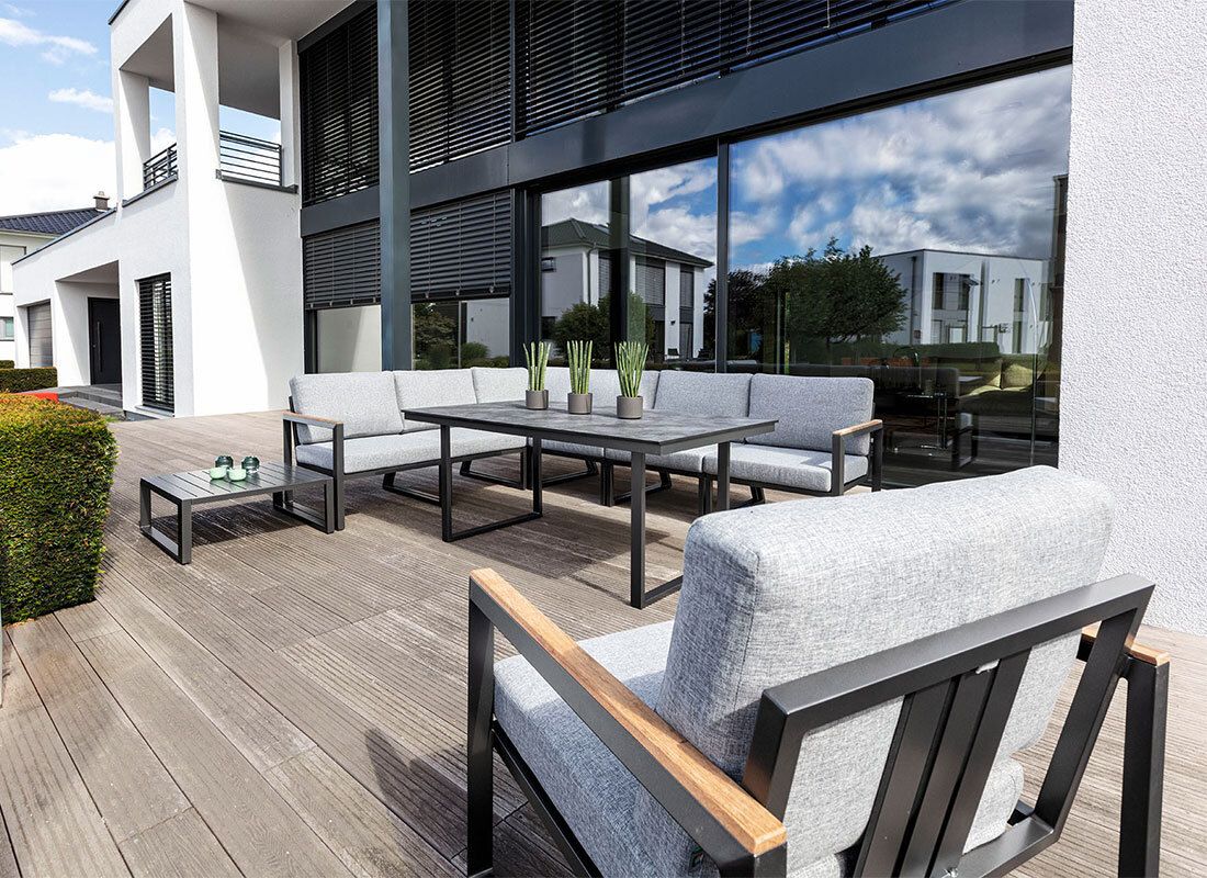 Loungestol Ocean Skid Modular aluminium/olefin helhetsbilde i uterom