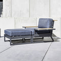Loungestol Ocean Skid Platform med taburett aluminium - Kettler forfra