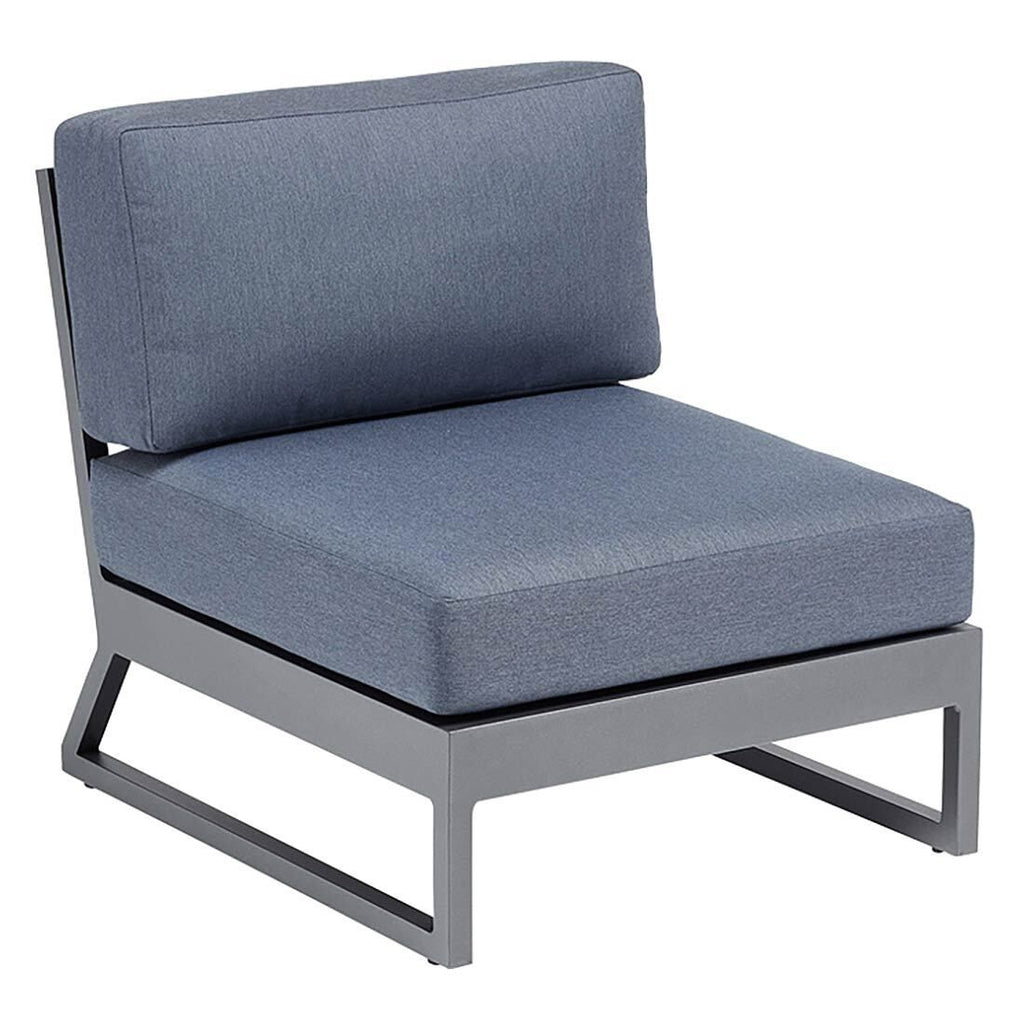 Loungestol Ocean Skid Platform aluminium 121,5 cm detalj av tekstil