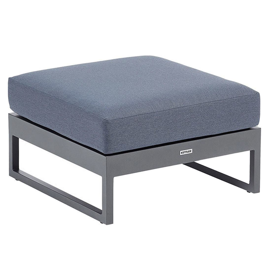 Loungestol Ocean Skid Platform med taburett aluminium - Kettler montert på terrasse