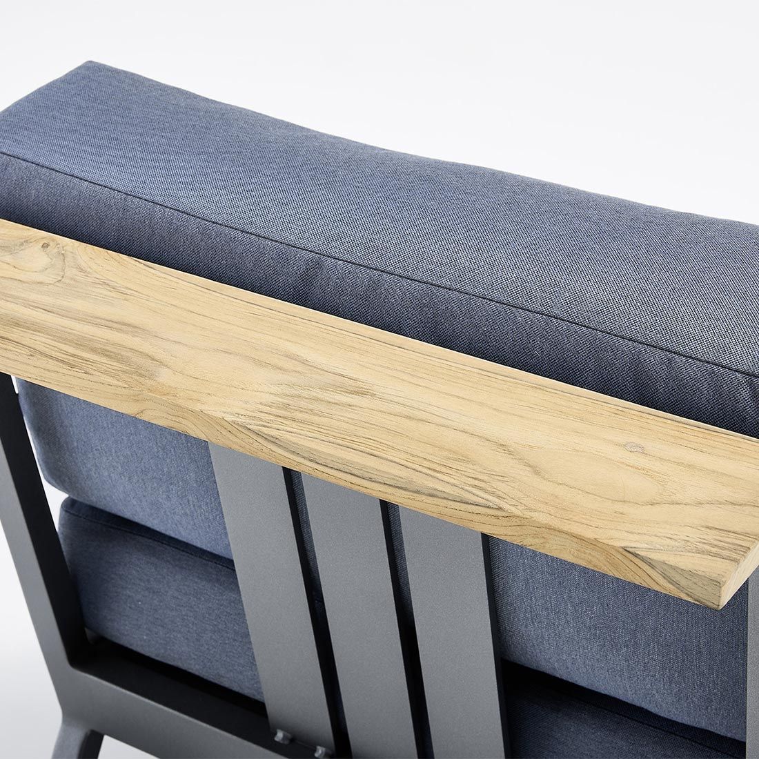 Loungestol Ocean Skid Platform med taburett aluminium - Kettler sideprofil