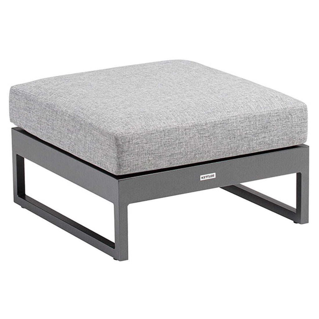 Loungestol Ocean Skid Platform med loungetaburett aluminium Kettler loungetaburett detalj