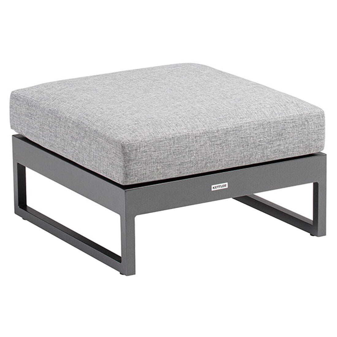 Loungestol Ocean Skid Platform med loungetaburett aluminium Kettler loungetaburett detalj