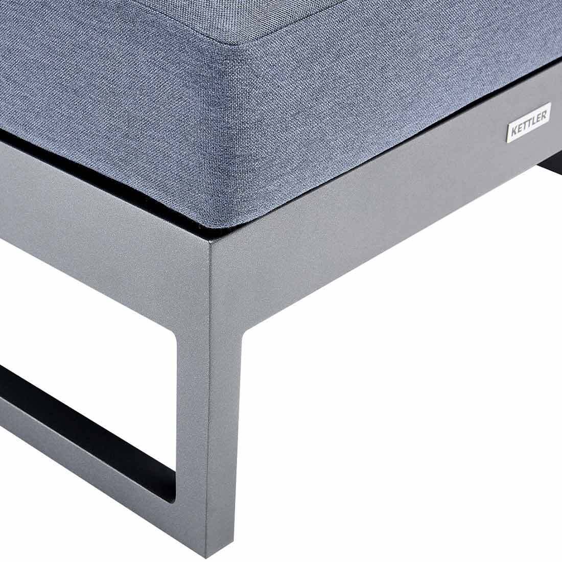 Loungestol Ocean Skid Platform aluminium 121,5 cm med puter