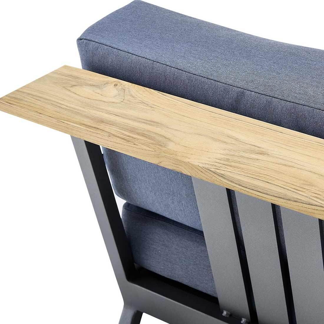 Loungestol Ocean Skid Platform aluminium 121,5 cm detalj av bordplate