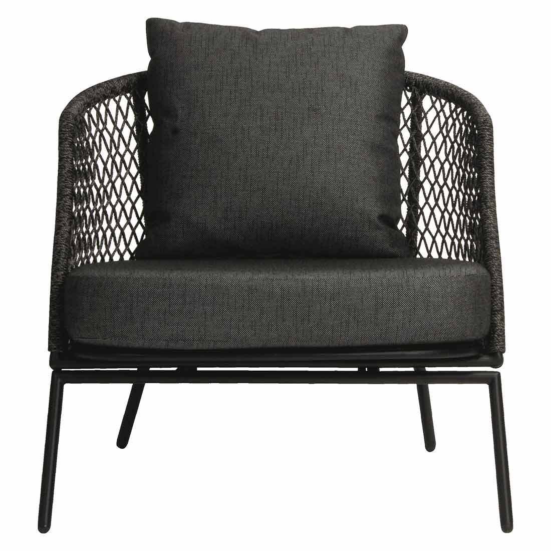 Loungestol Odea aluminium tau svart bakside