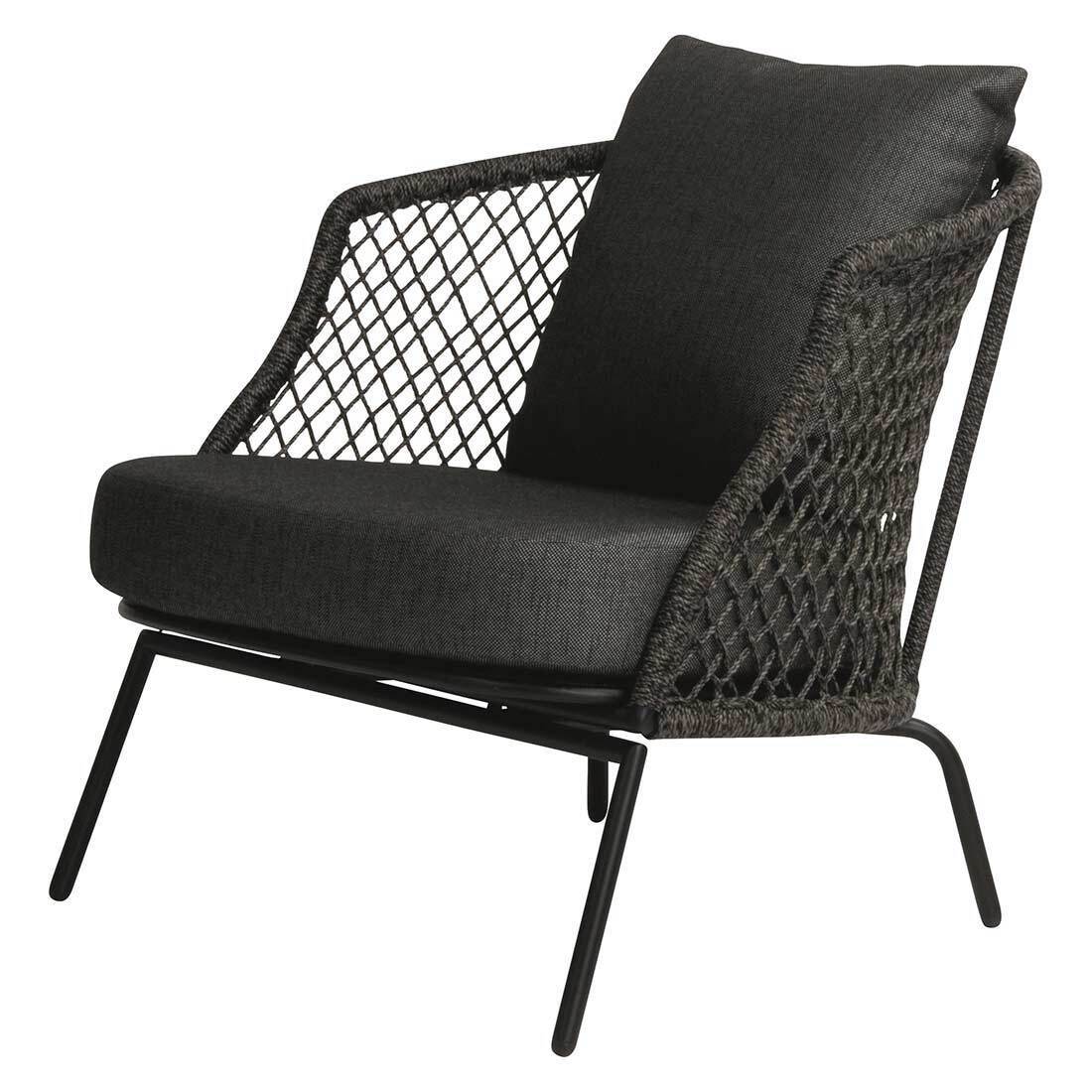 Loungestol Odea aluminium tau svart detalj tauverk