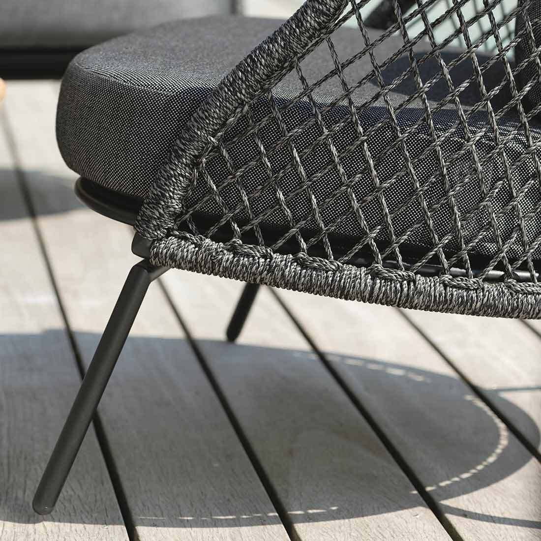 Loungestol Odea aluminium/tau svart 75 cm - Stern