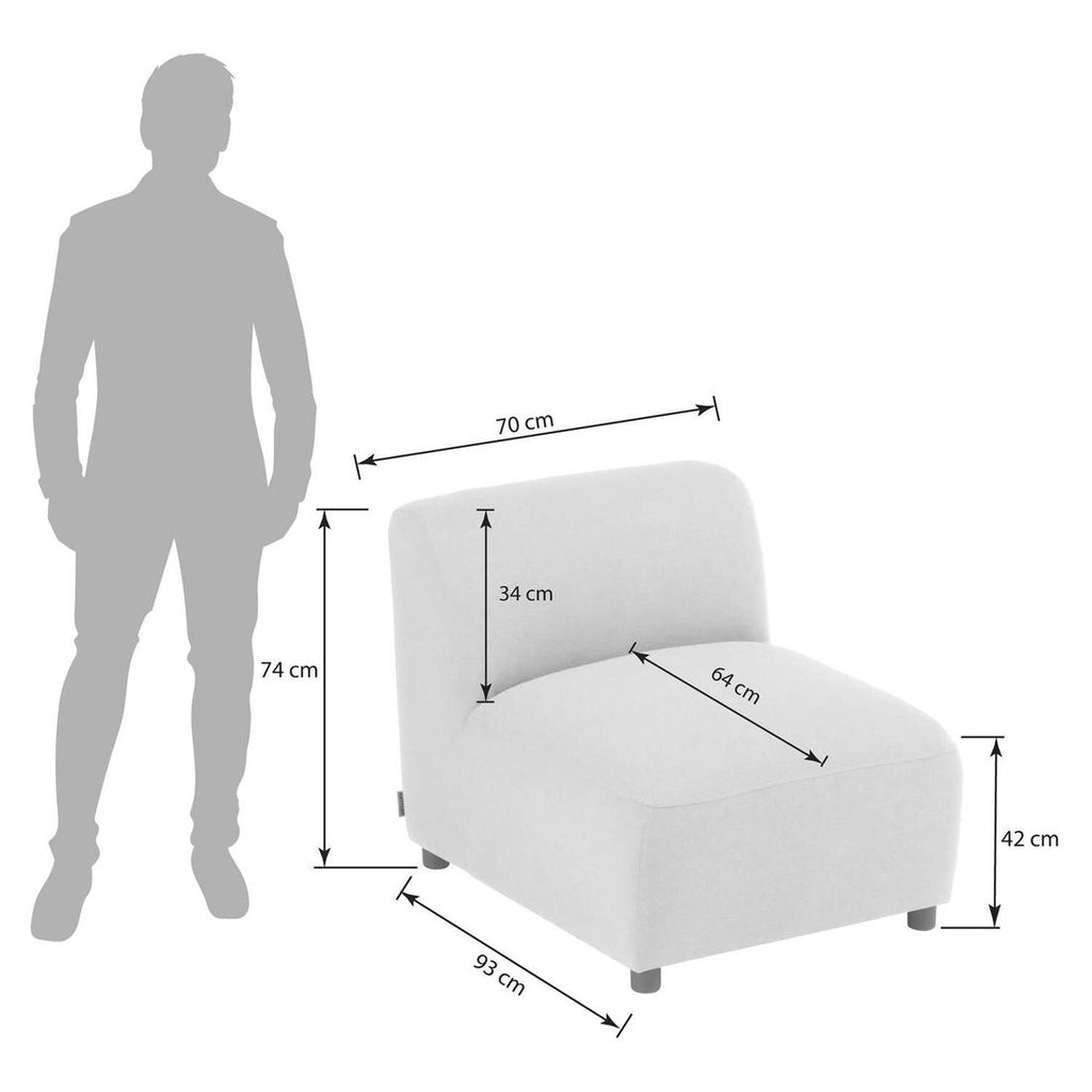 Loungestol Osea utestoff beige 70x93 cm - detalj av stoff