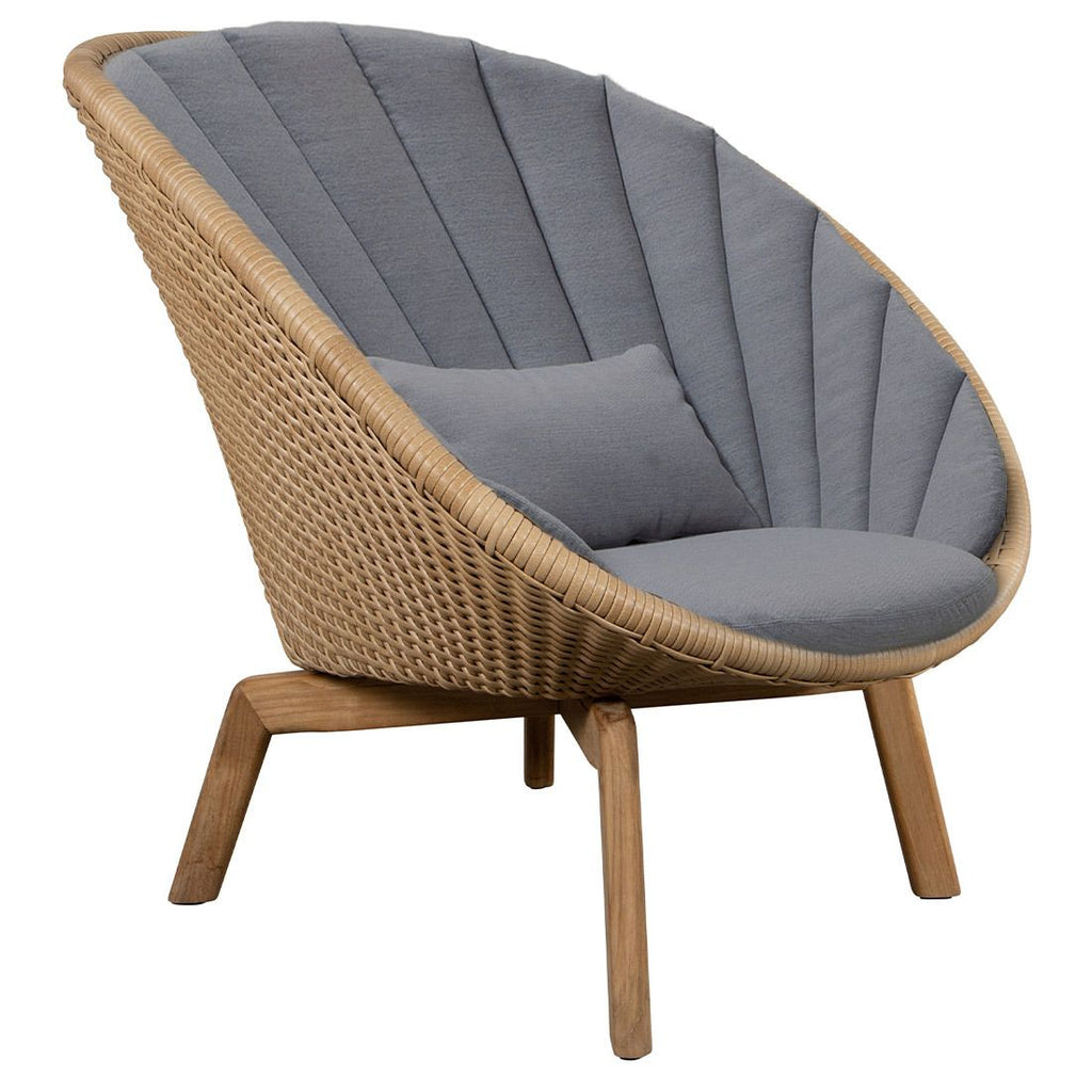 Loungestol Peacock resirkulert teak/flettverk 91x93 cm detalj av flettverk