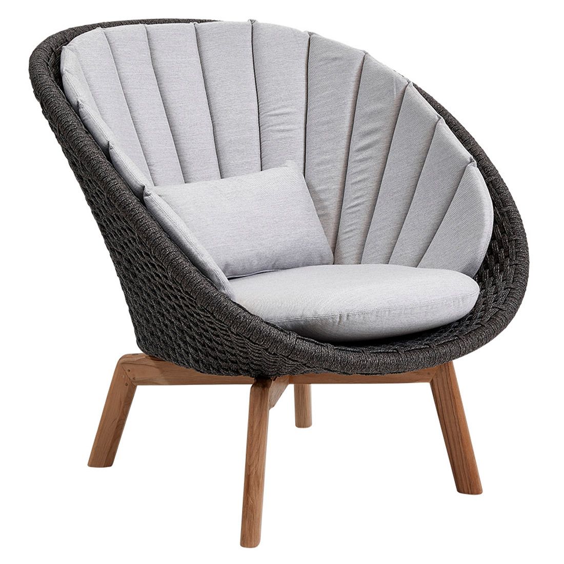 Loungestol Peacock resirkulert teak tau bakside
