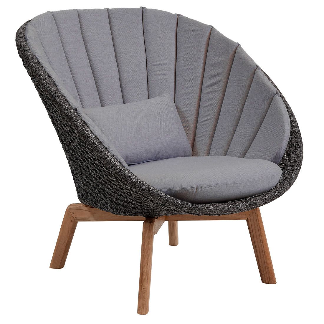 Loungestol Peacock resirkulert teak tau 91x93 cm fra Cane-Line for utebruk