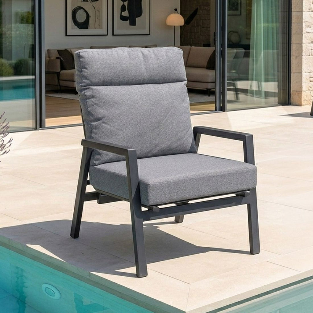 Loungestol Perth aluminium, regulerbar rygg front