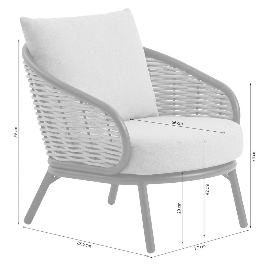 Loungestol Pine Key aluminium/polyrotting 77x83,5 cm montert på terrasse