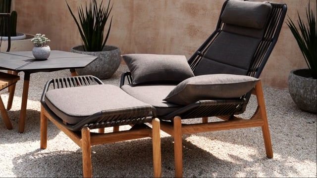 Loungestol Pollux aluminium/teak 86x87 cm - Zebra forfra