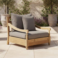 Loungestol Portofino resirkulert teak/olefin 90x90 cm forfra