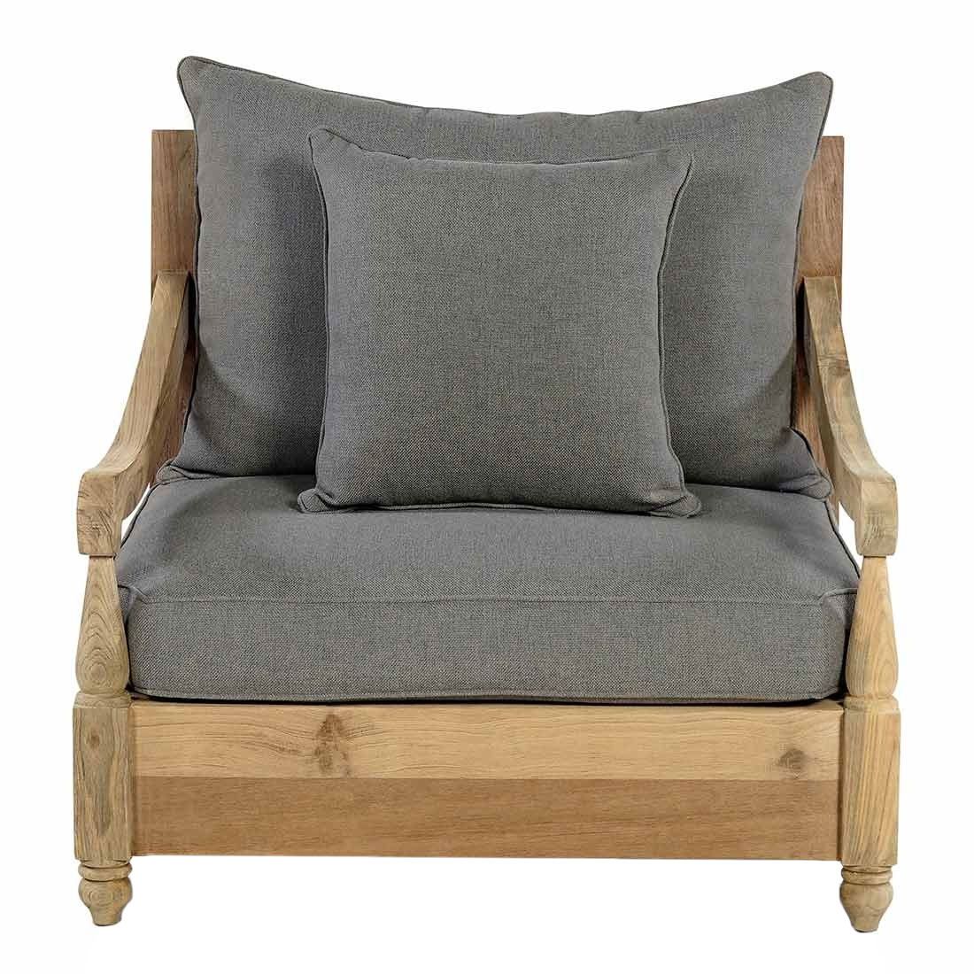 Loungestol Portofino resirkulert teak/olefin 90x90 cm detalj av materiale