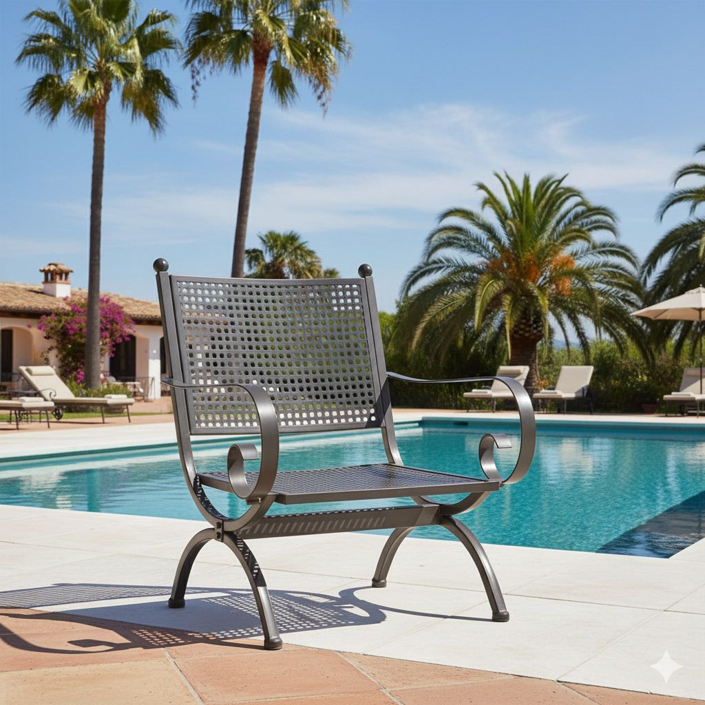 Loungestol Romeo smijern 69x65 cm forfra med marone antikk finish