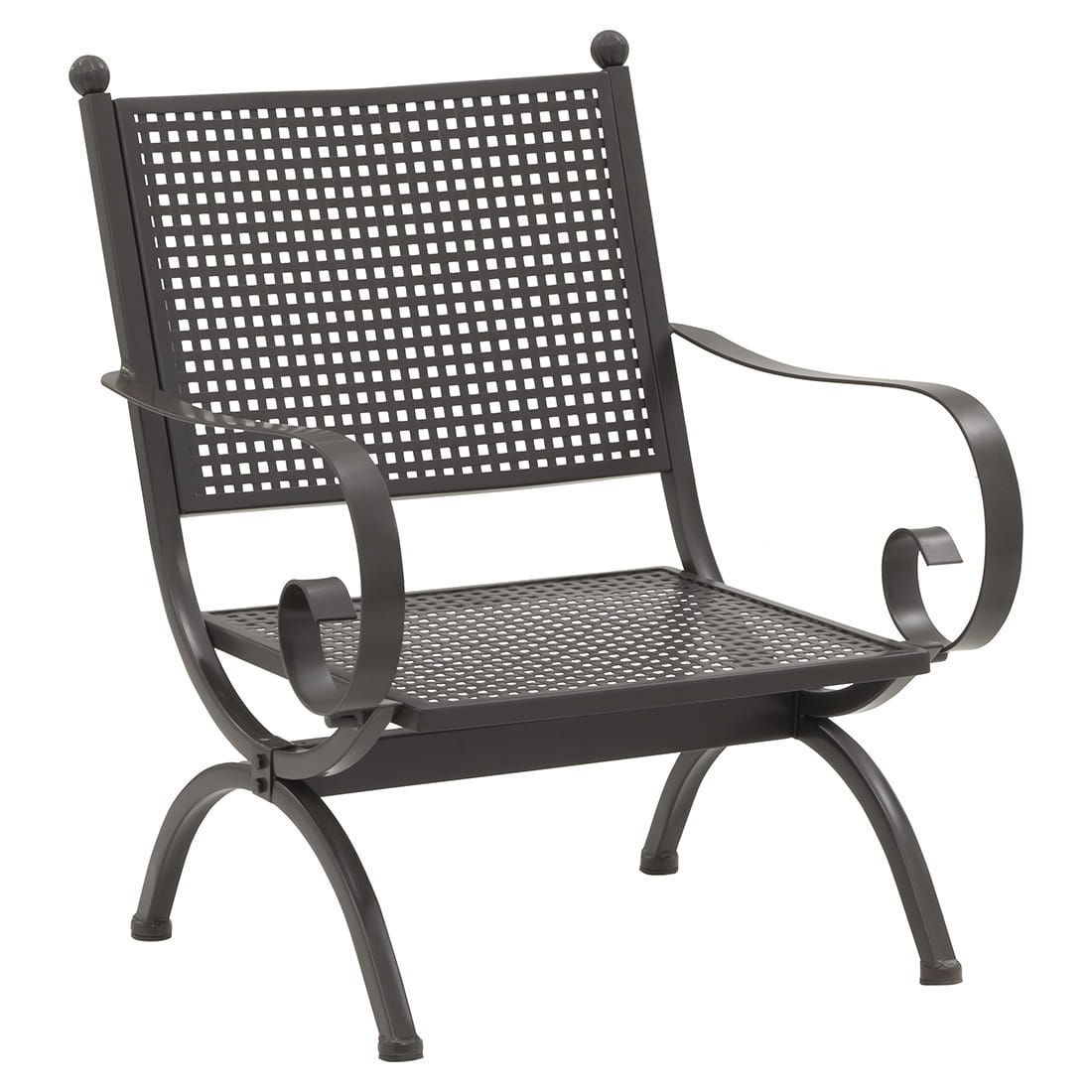 Loungestol Romeo smijern 69x65 cm sideprofil med metallramme