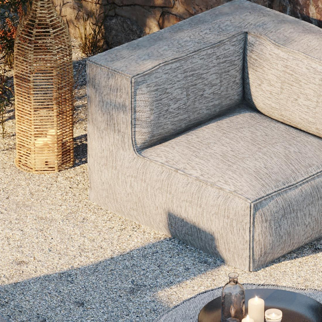Loungestol Silky polypropylen/chenille 95x95 cm bakside beige