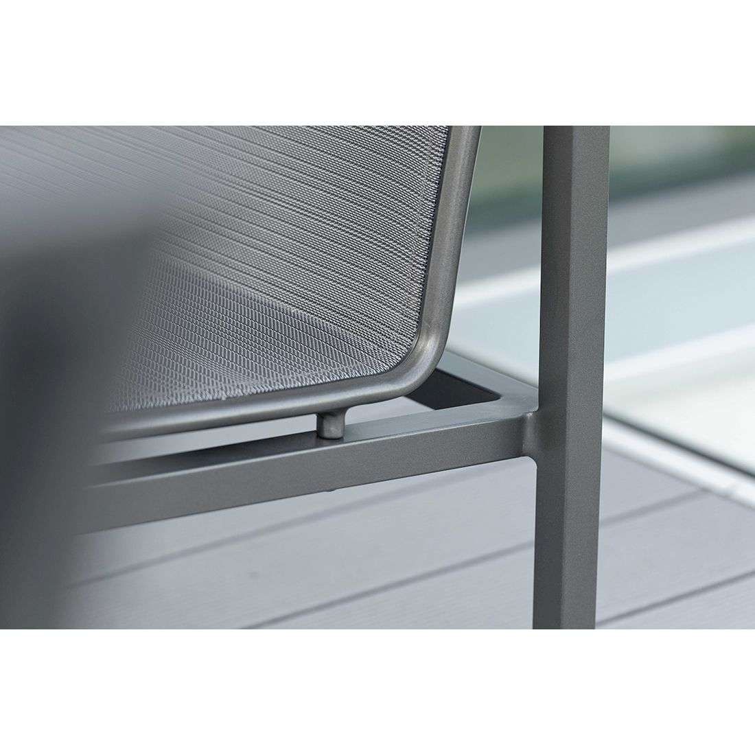 Loungestol Skelby aluminium/textilen antrasitt bakside