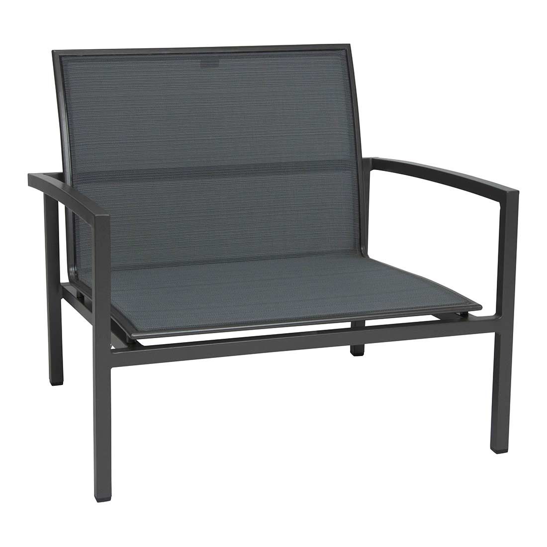 Loungestol Skelby aluminium/textilen antrasitt forfra