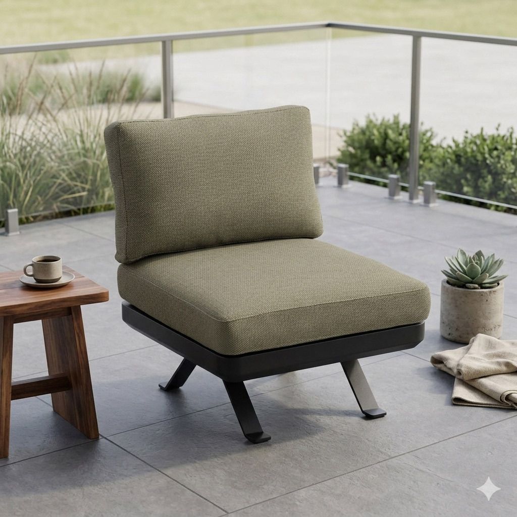 Loungestol Sky aluminium/olefin 70x70 cm - Zebra forfra