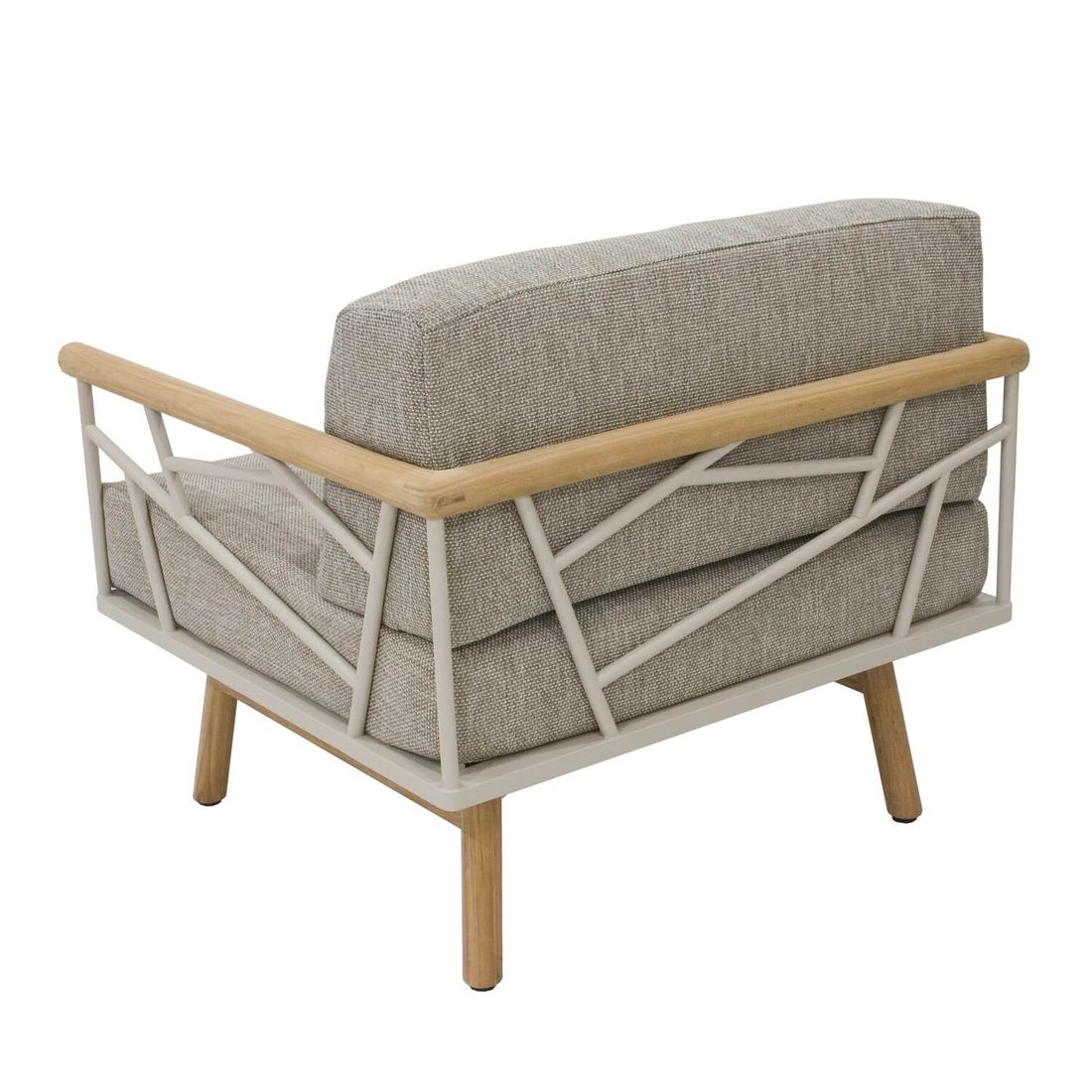 Loungestol Solena rustfritt stål/teak 79x77 cm montert Zebra