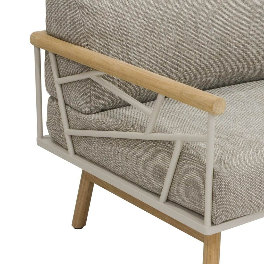 Loungestol Solena rustfritt stål/teak 79x77 cm nærbilde Zebra