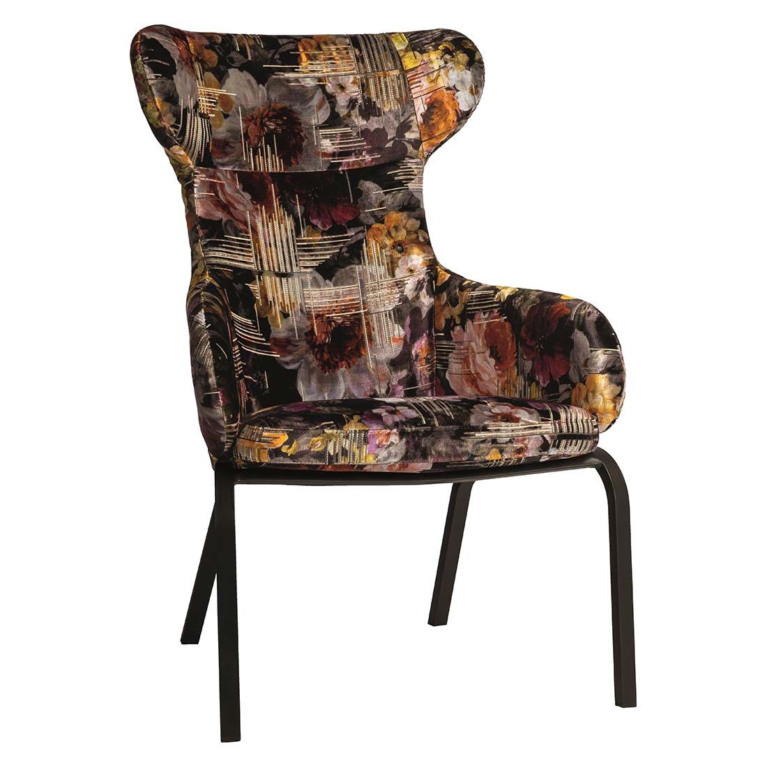 Detalj av Loungestol Stan Flower med krakk aluminium utestoff