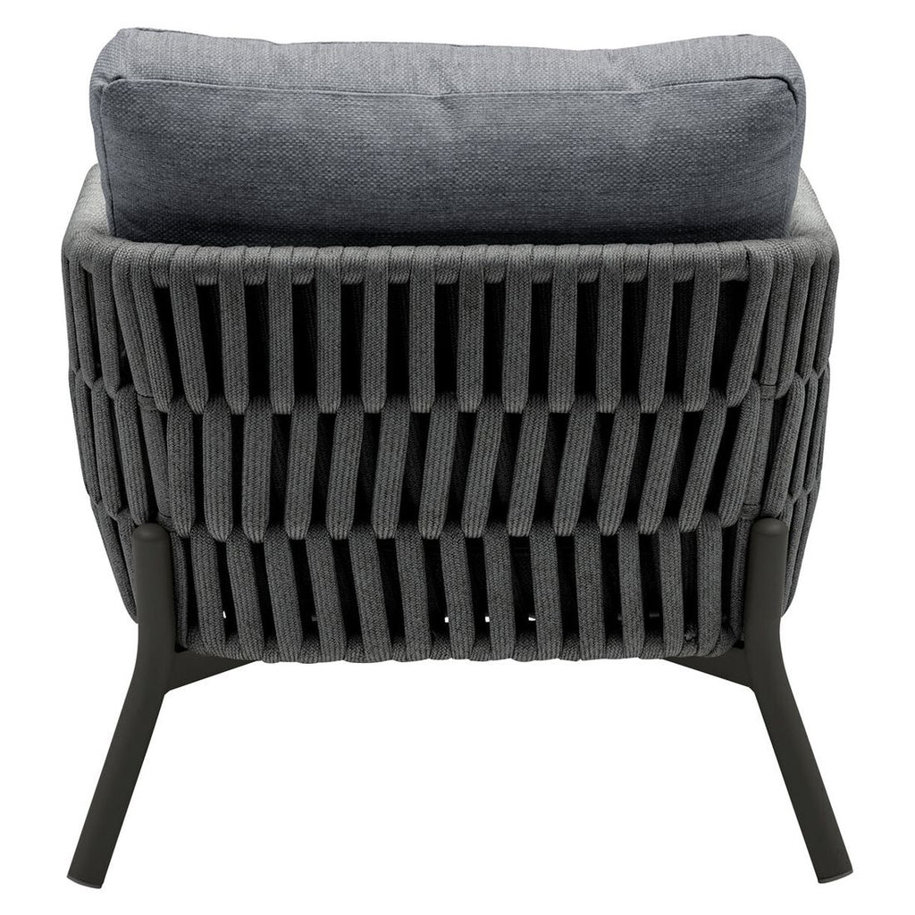Loungestol Terano Low Dining aluminium og tau med puter i helhet
