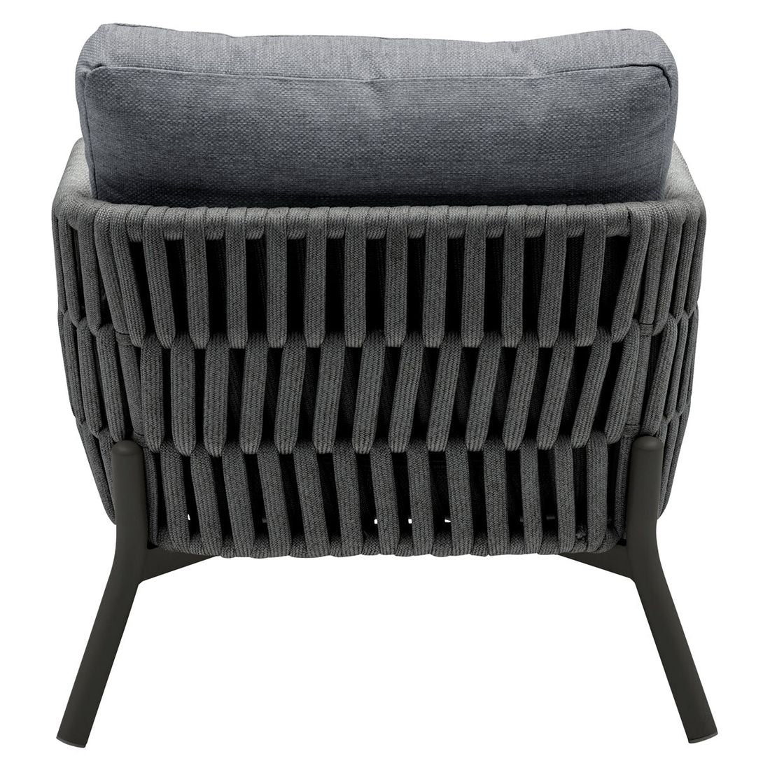 Loungestol Terano Low Dining aluminium og tau med puter i helhet