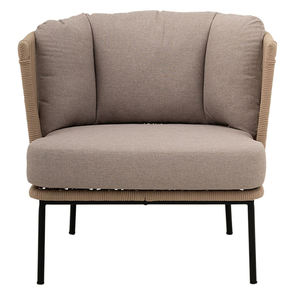 Loungestol Touch stål/tau 80x75 cm Cosmic Collection montert på terrasse