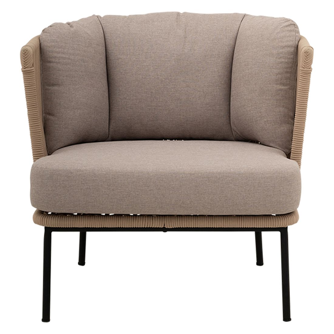 Loungestol Touch stål/tau 80x75 cm Cosmic Collection montert på terrasse