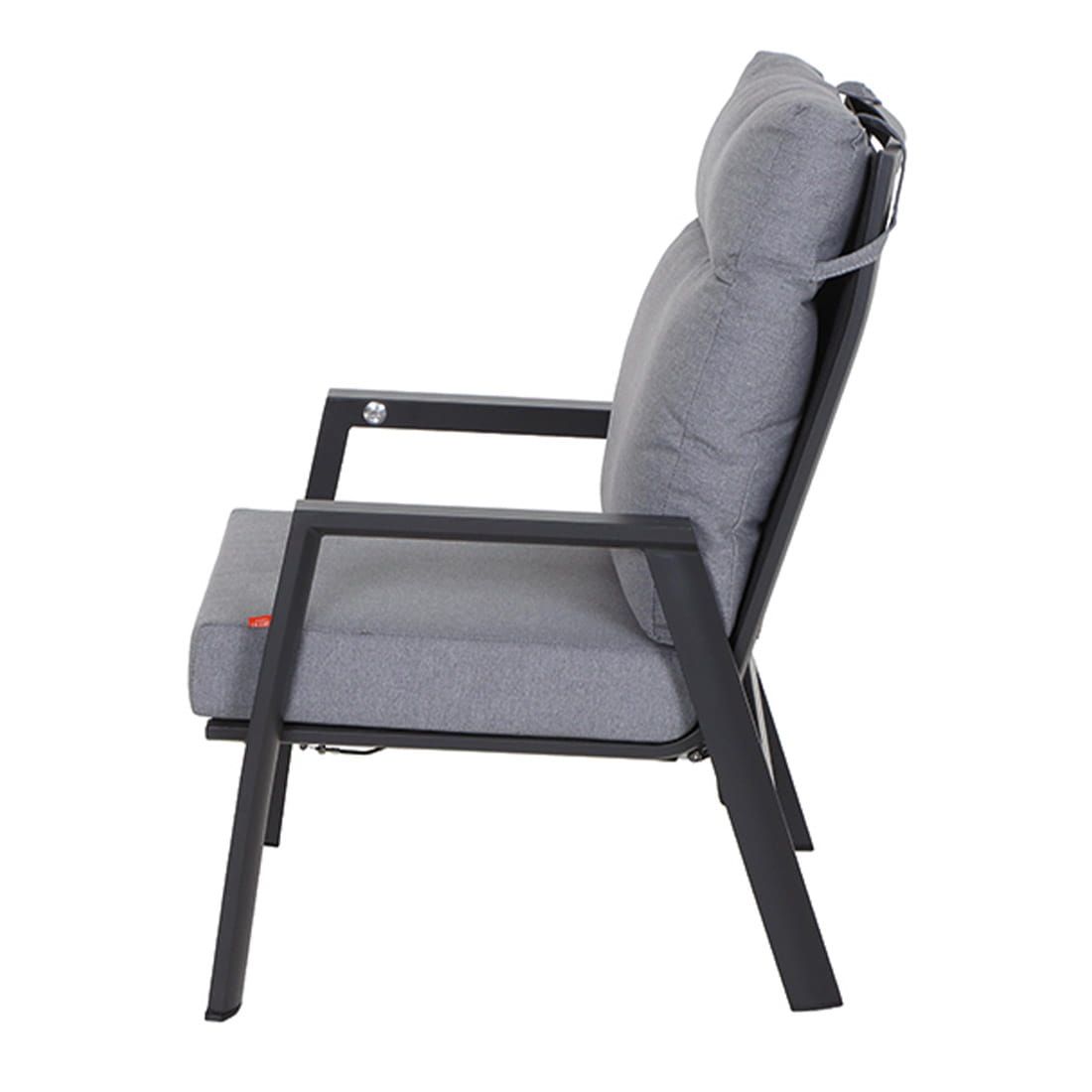 Loungestol Valencia aluminium med regulerbar rygg montert i terrasse