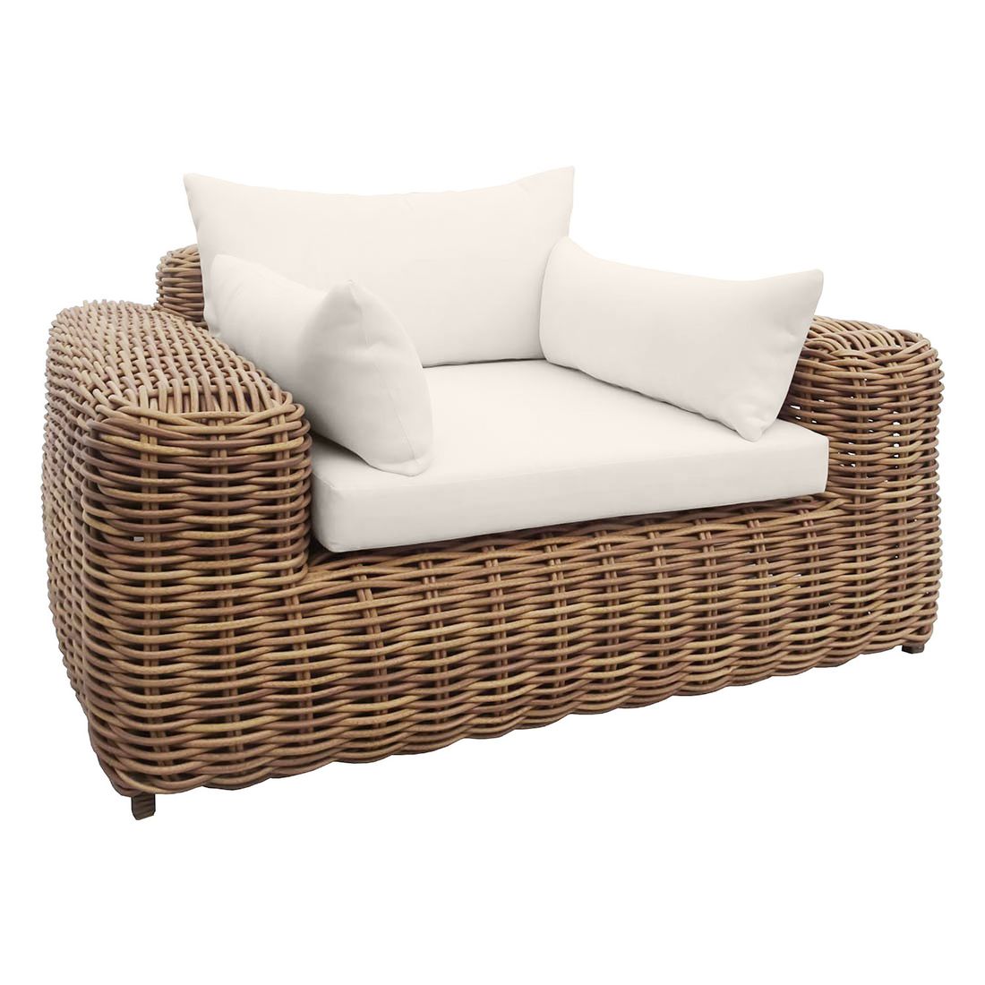 Loungestol Versailles flettverk/polyrotting 135x125 cm bakside