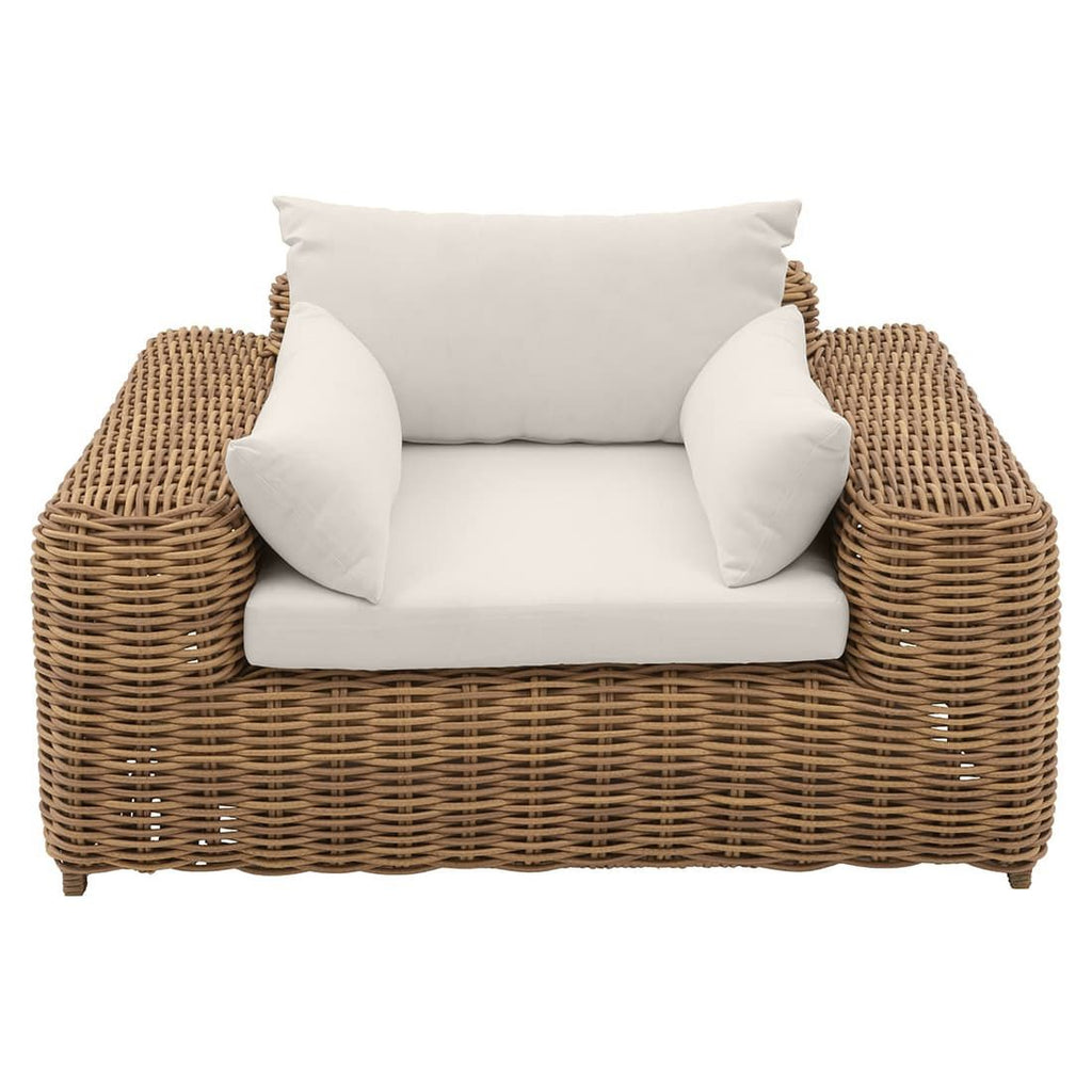 Loungestol Versailles flettverk/polyrotting 135x125 cm montert på terrasse