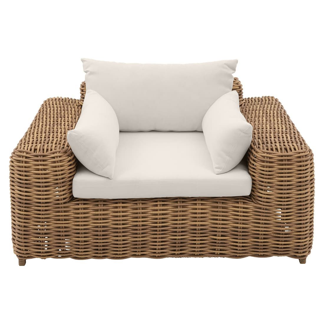 Loungestol Versailles flettverk/polyrotting 135x125 cm montert på terrasse