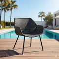 Loungestol Vibe stål/flettverk 70x66 cm forfra