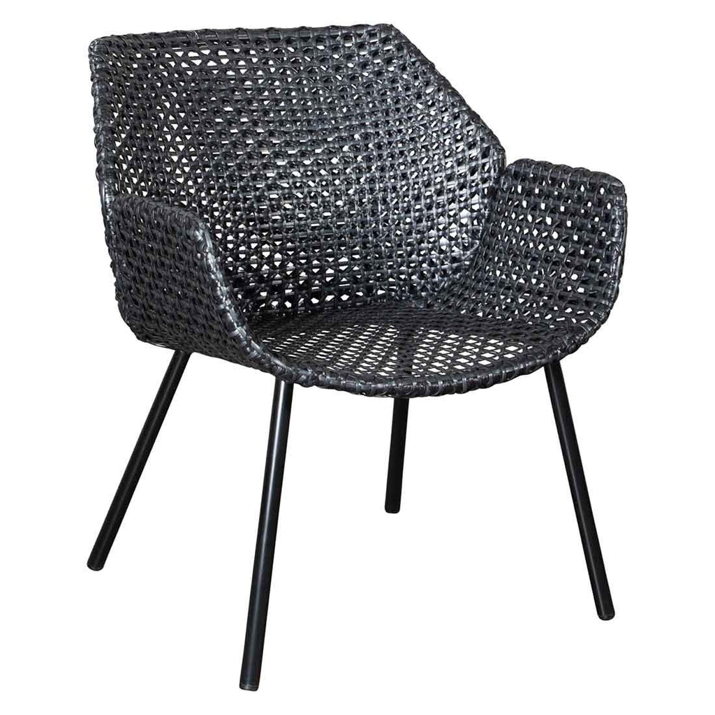 Loungestol Vibe stål/flettverk 70x66 cm bakside