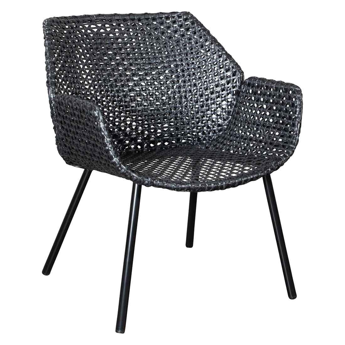 Loungestol Vibe stål/flettverk 70x66 cm bakside