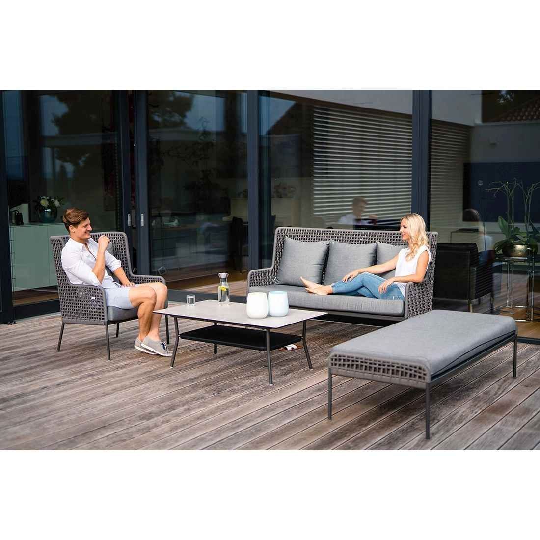 Loungestol Greta aluminium tau 76x76 cm detalj rope materiale