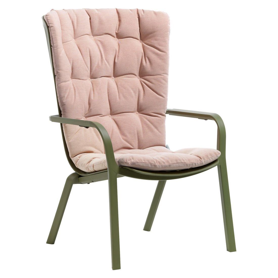 Detalj av stoff på Loungestolpute Folio Sunbrella 82x128 cm rosa
