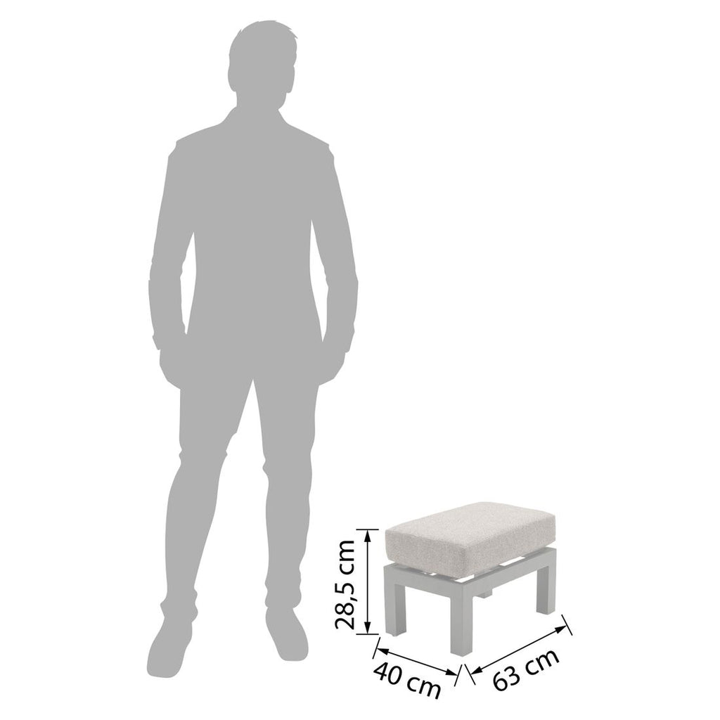 Loungetaburett Avena aluminium/polyester 63x40 cm detalj av materiale