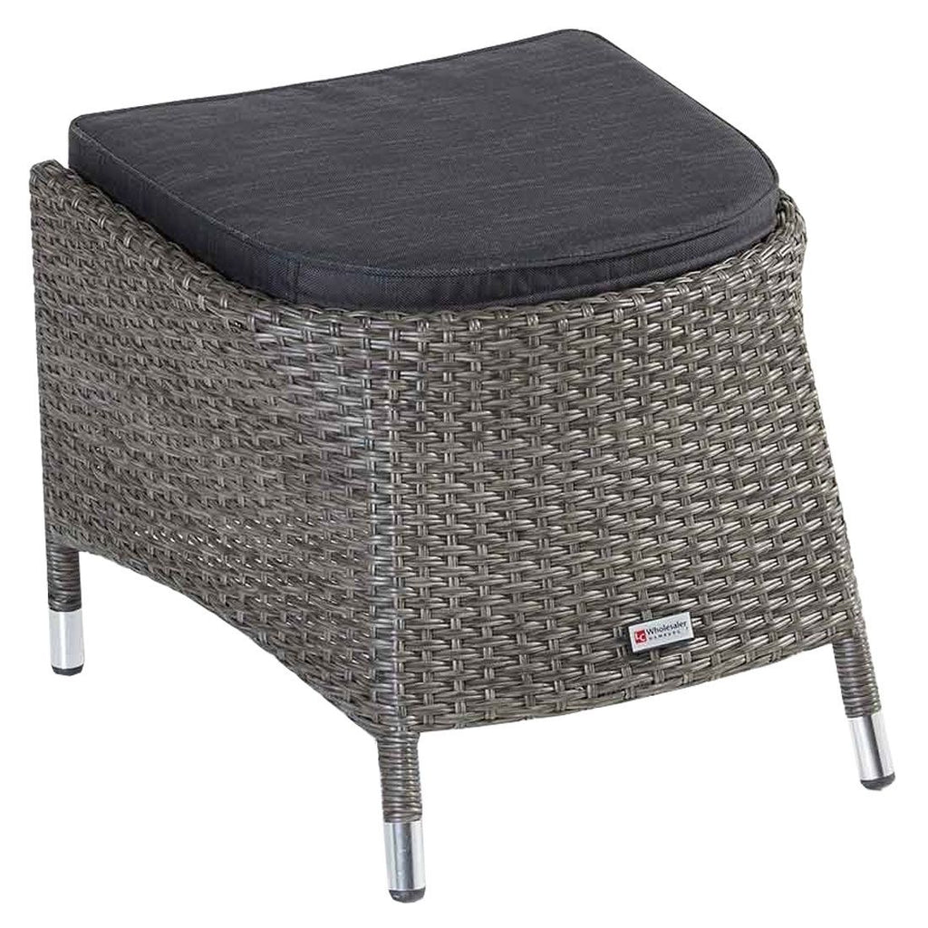 Loungetaburett Barcelona polyrotting/aluminium 50x57 cm foran
