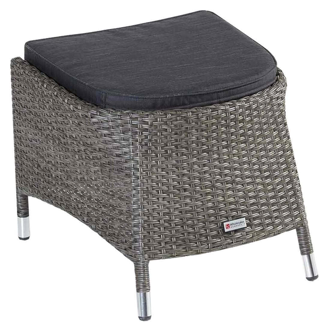 Loungetaburett Barcelona polyrotting/aluminium 50x57 cm foran